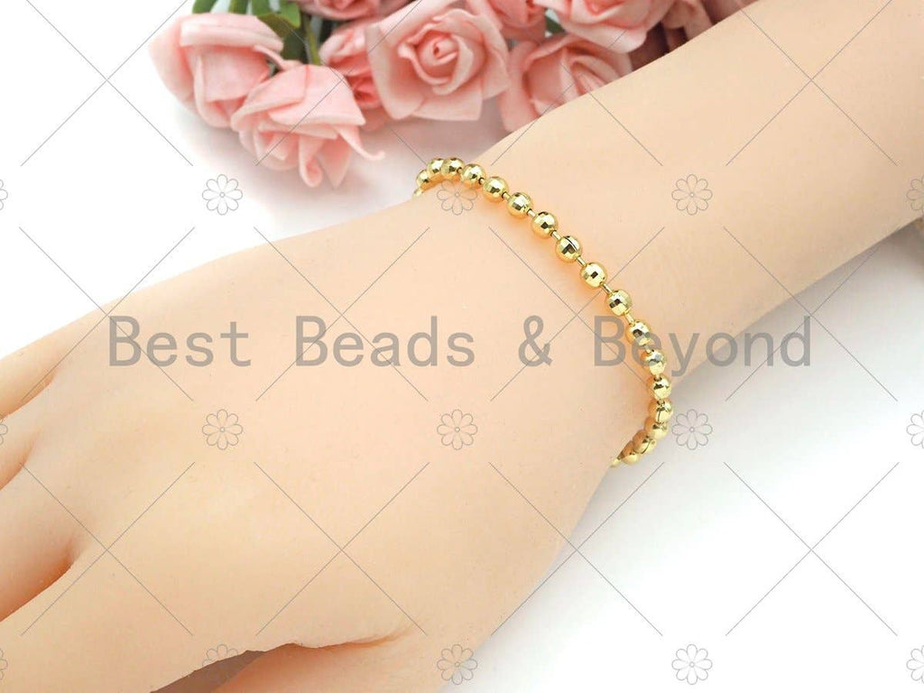 4mm Ball Necklace Bracelet, 17''/7'', Sku#LD71