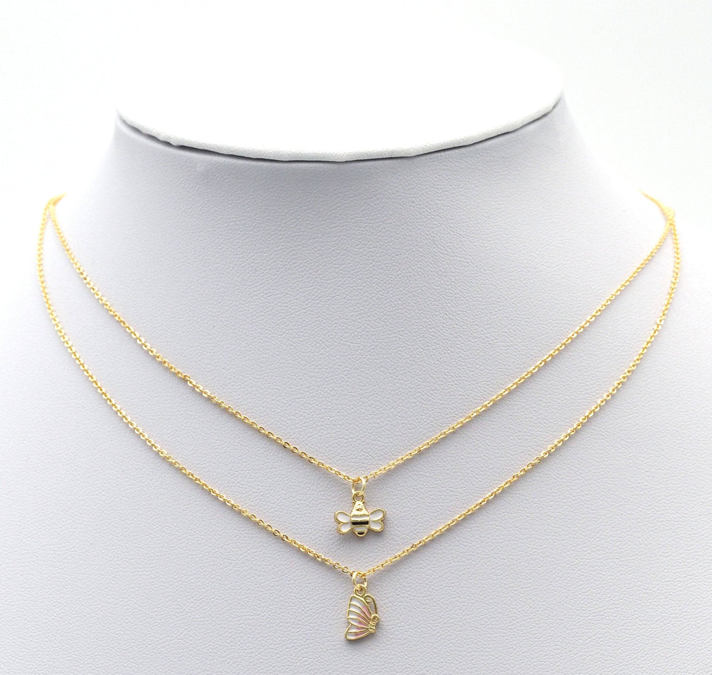 Tiny Enamel Enamel Bee Butterfly Charm, Sku#Y758