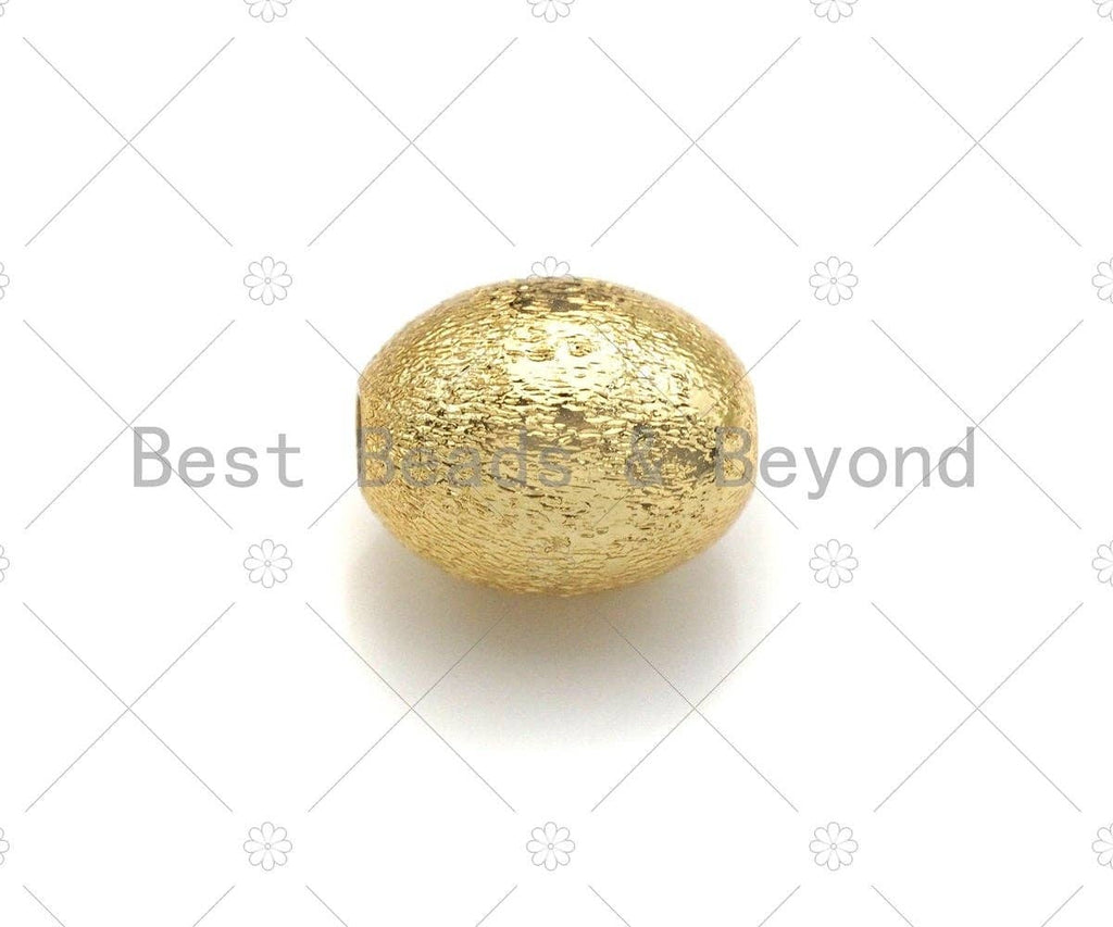 Brushed Gold Oval Shape Spacer Beads, Gold Oval Space Beads, Necklace Bracelet Beads, 8x10mm, sku#Y332