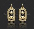 CZ Micro Pave Evil Eye North Star On Oval  Shape Pendant/Charm,Cubic Zirconia Charm, Necklace Bracelet Charm Pendant,8x15mm, Sku#LK237
