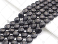 Top Quality Coin Shape Shungite, Smooth Shungite, Healing Energy, Genuine Shungite Beads 10mm/12mm, 15.5" Full Strand, Sku#U987