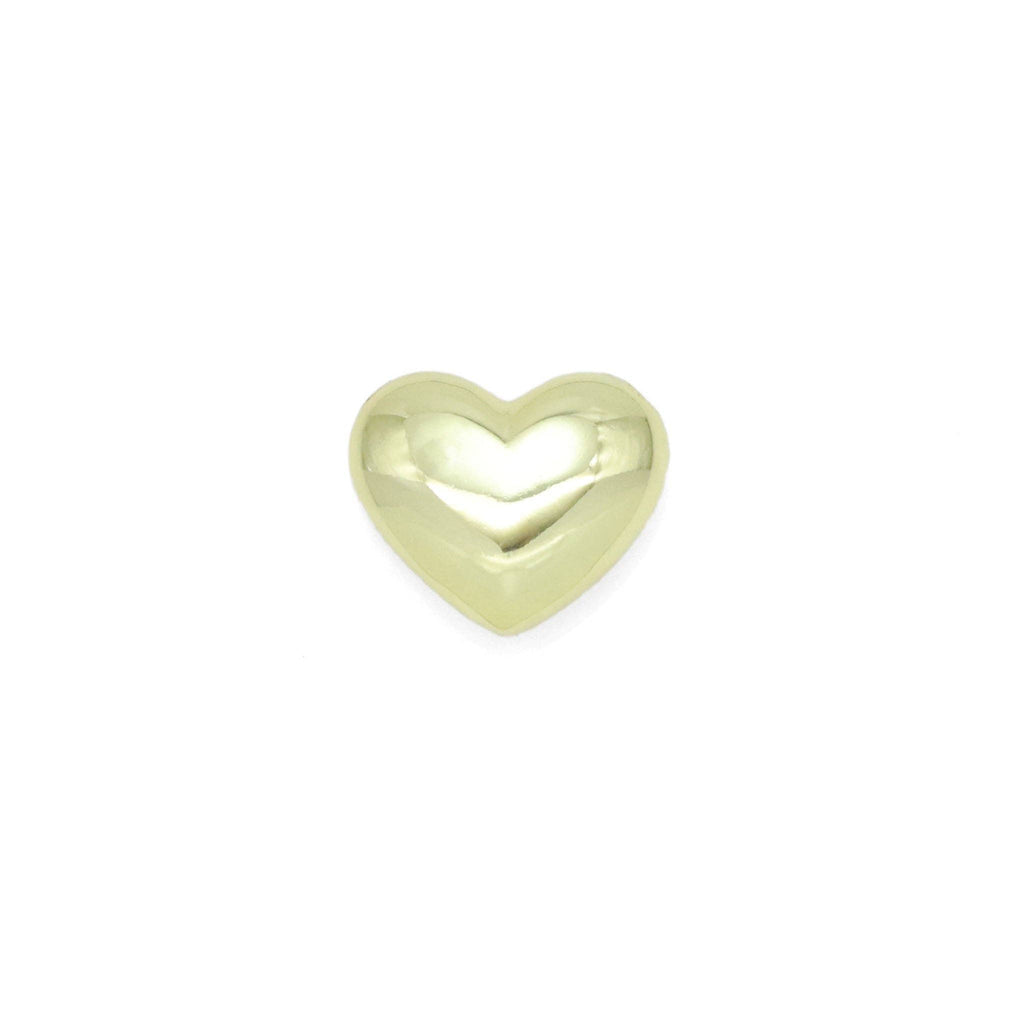 Gold  Puffy Heart Charm Pendant, Sku#LK991