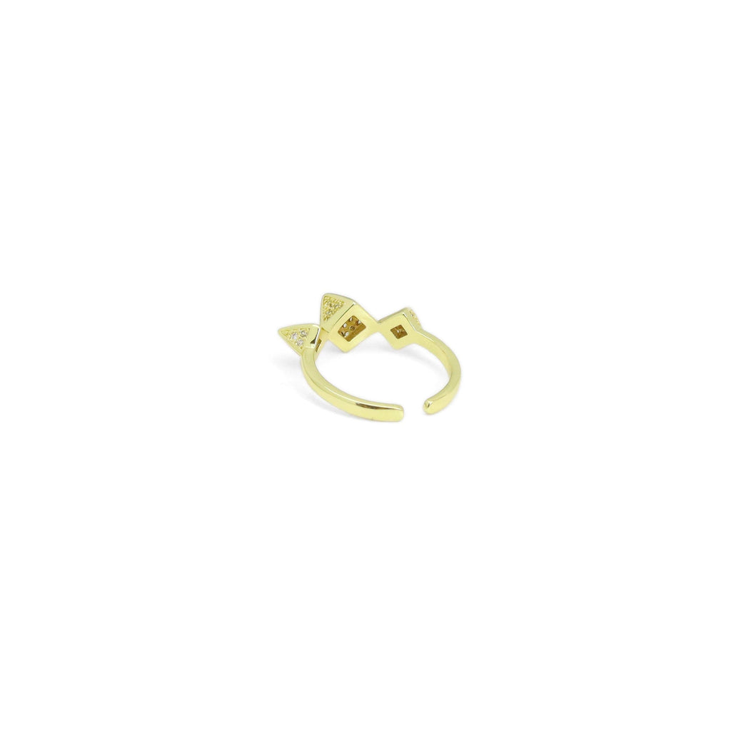 Clear CZ Spike Adjustable Ring, Sku#LK931