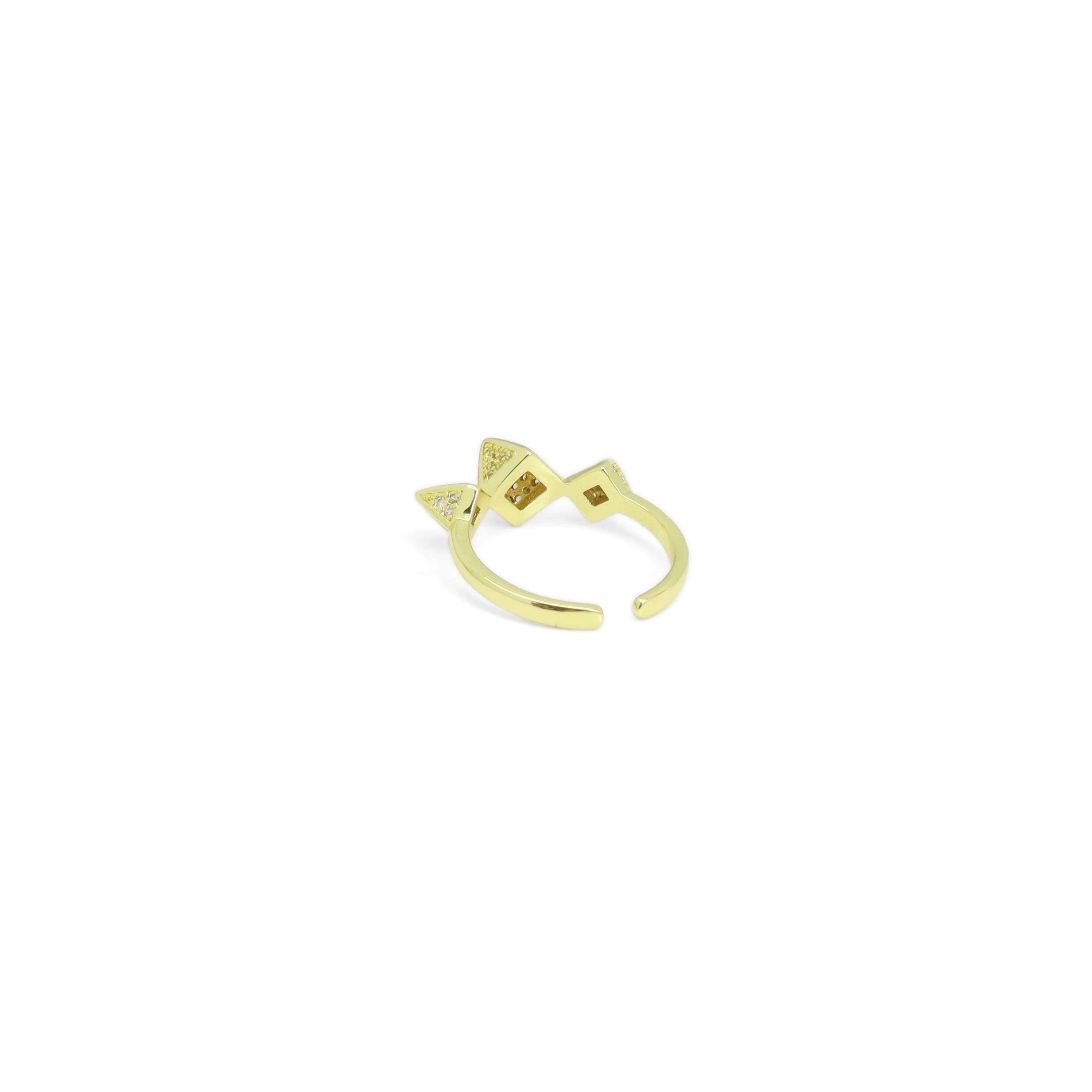 Clear CZ Spike Adjustable Ring, Sku#LK931