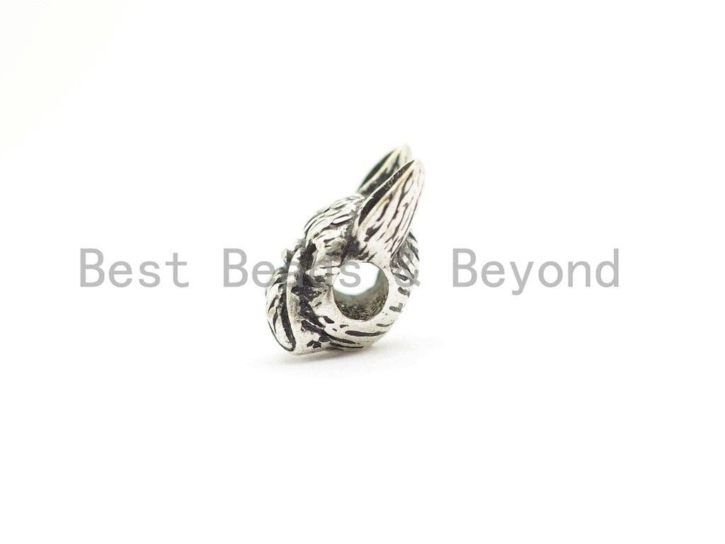Antique Gold/Silver Bulldog Animal Head Bead, CZ Pave Mini Bulldog spacer beads, Dog Charm, Men's Bracelet DIY, 9x11x6mm, sku#Y134