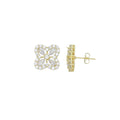 Clear CZ Crystal Gold Flower Stud Earrings, Sku#LX714/LX824