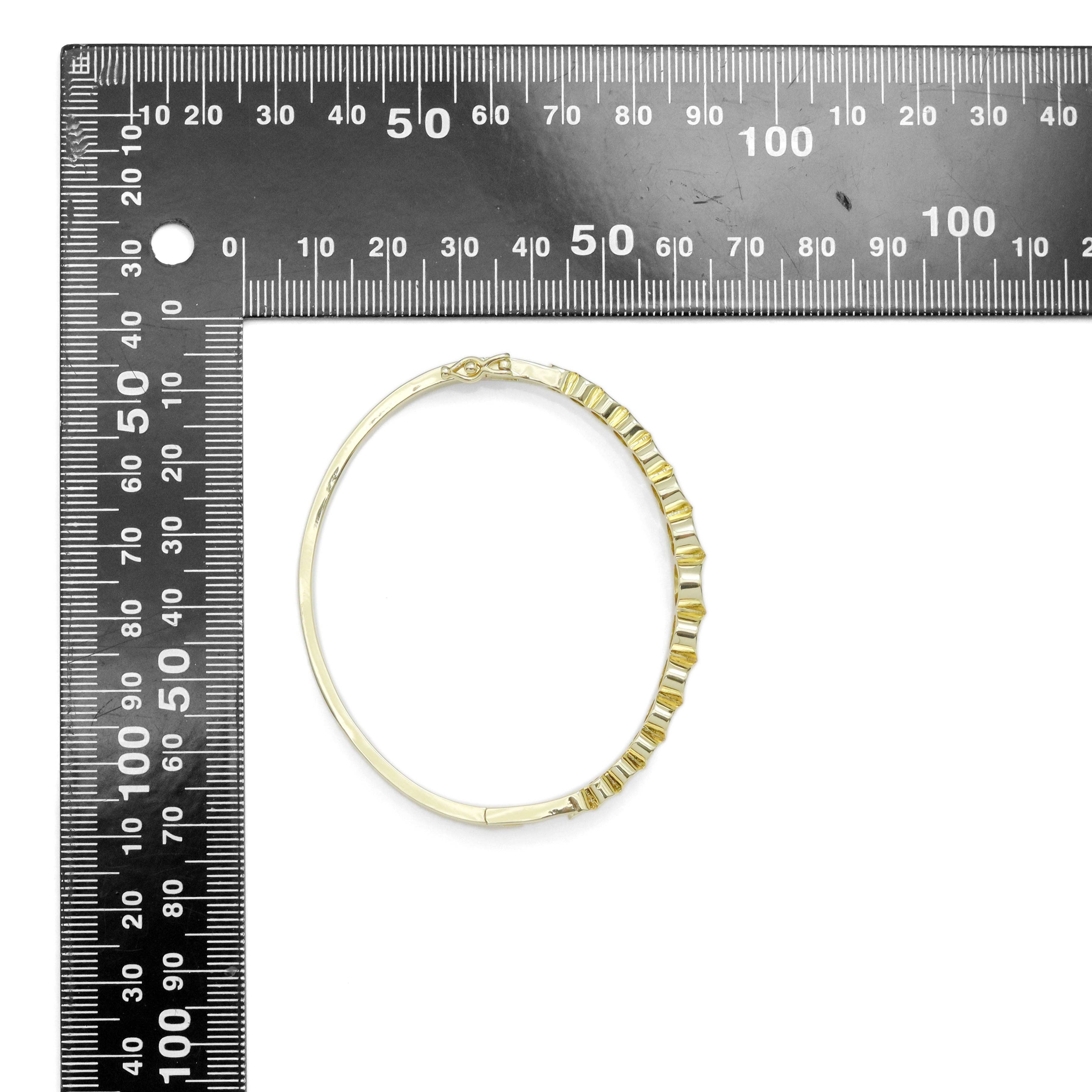 Gold Oval Cave in Link  Bracelet, Sku#LX618