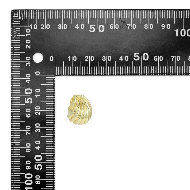 Gold Swirl snail Shape Stud Earrings, Sku#LX691