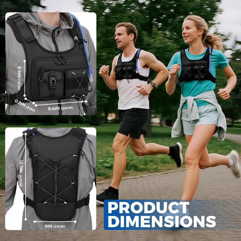 Running Bag Hydration Vest Cycling Hydration Backpack 5L for Women and Men Lightweight Hydration Pack with 2.0L Water Bladder Adjustable Straps for Marathon Trail Race Jogging Hiking and Climbing