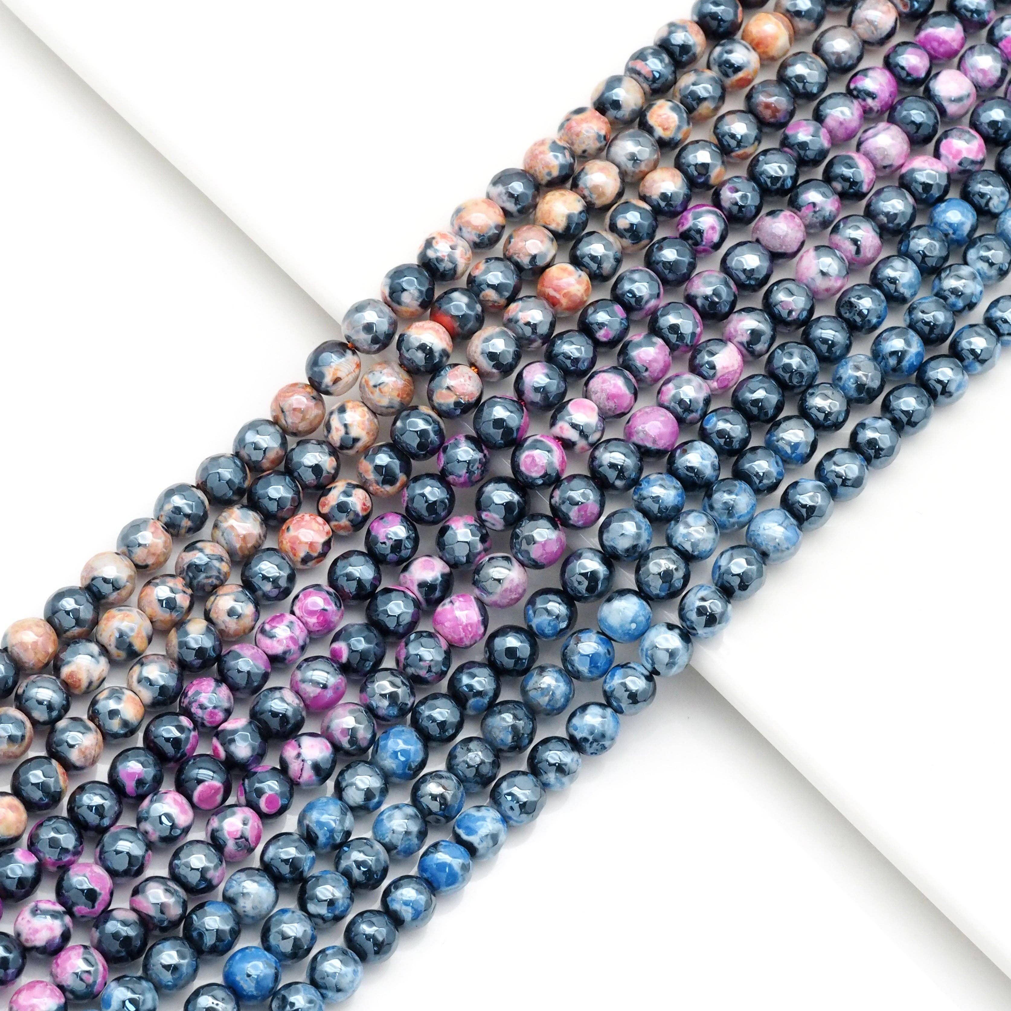 New!!! Mystic Agate Round Faceted Beads, Sku#U1761
