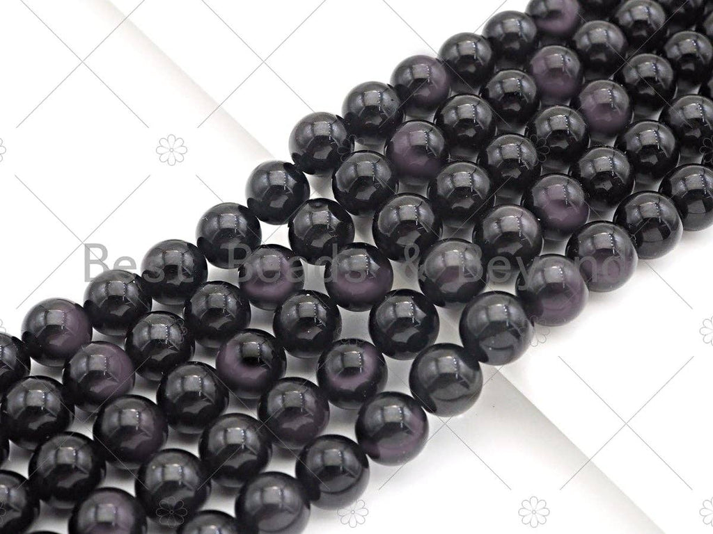 High Quality Natural Red Obsidian, Round Smooth 10mm/12mm Beads, 15.5" Full Strand, Sku#U1133
