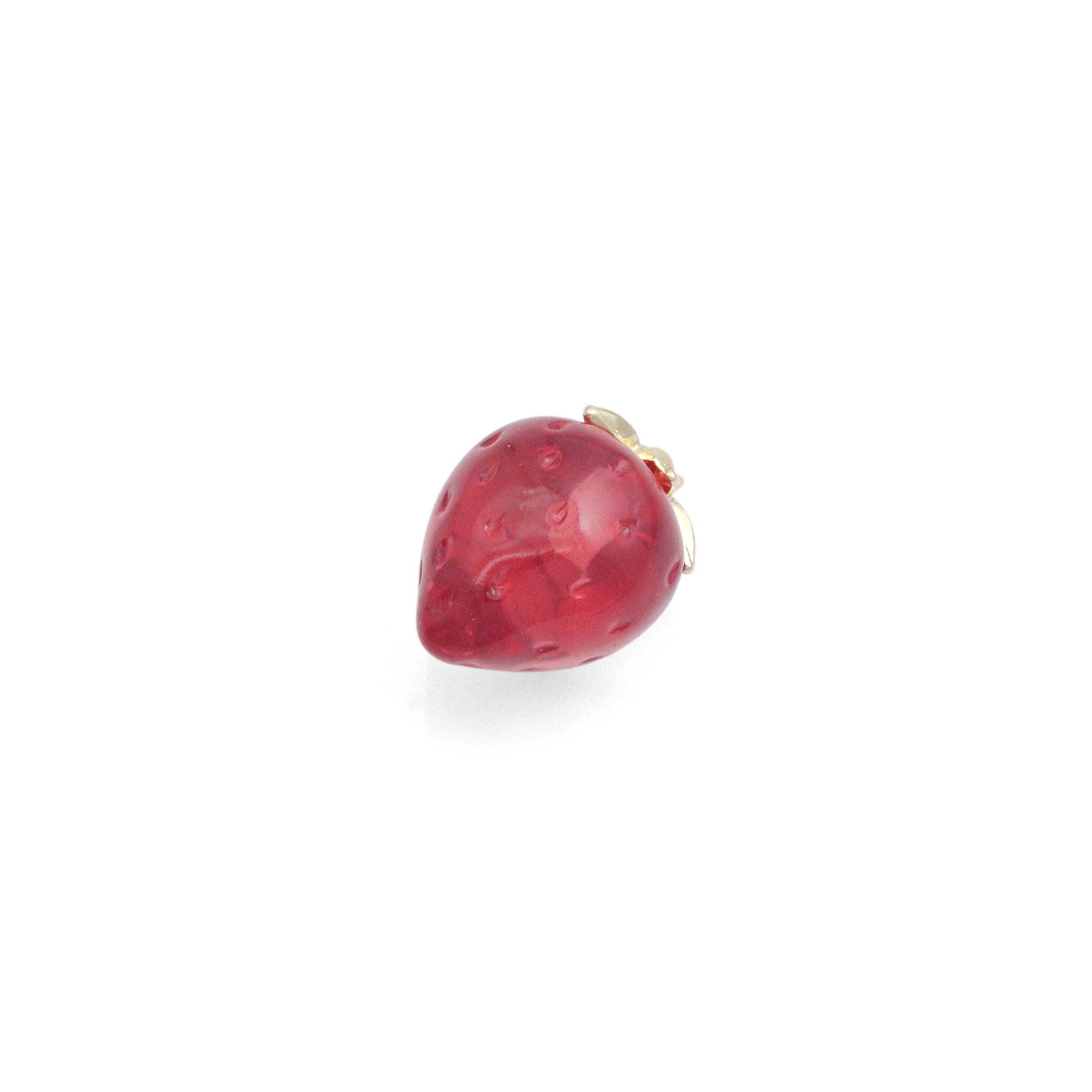 Red Enamel Strawberry Charm Pendant,Sku#LK1227