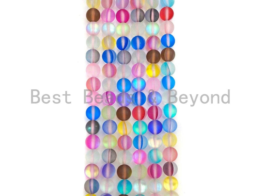 Matte Multicolor Spectrolite Aura Quartz , High Quality in Round 6mm/8mm/10mm/12mm, Manmade Crystal beads, 15.5inch strand, SKU#U824
