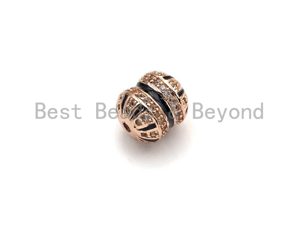 CZ Pave Pillow Shape beads, Cubic Zirconia Spacer Beads, 9x10mm, Men's Jewelry Findings,sku#Z932