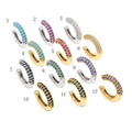Colorful CZ Round Ear Cuff, Sku#B355