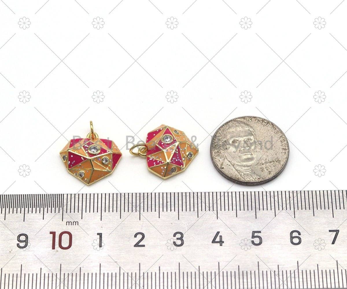 CZ Enamel Diamond Charm, Sku#Y554