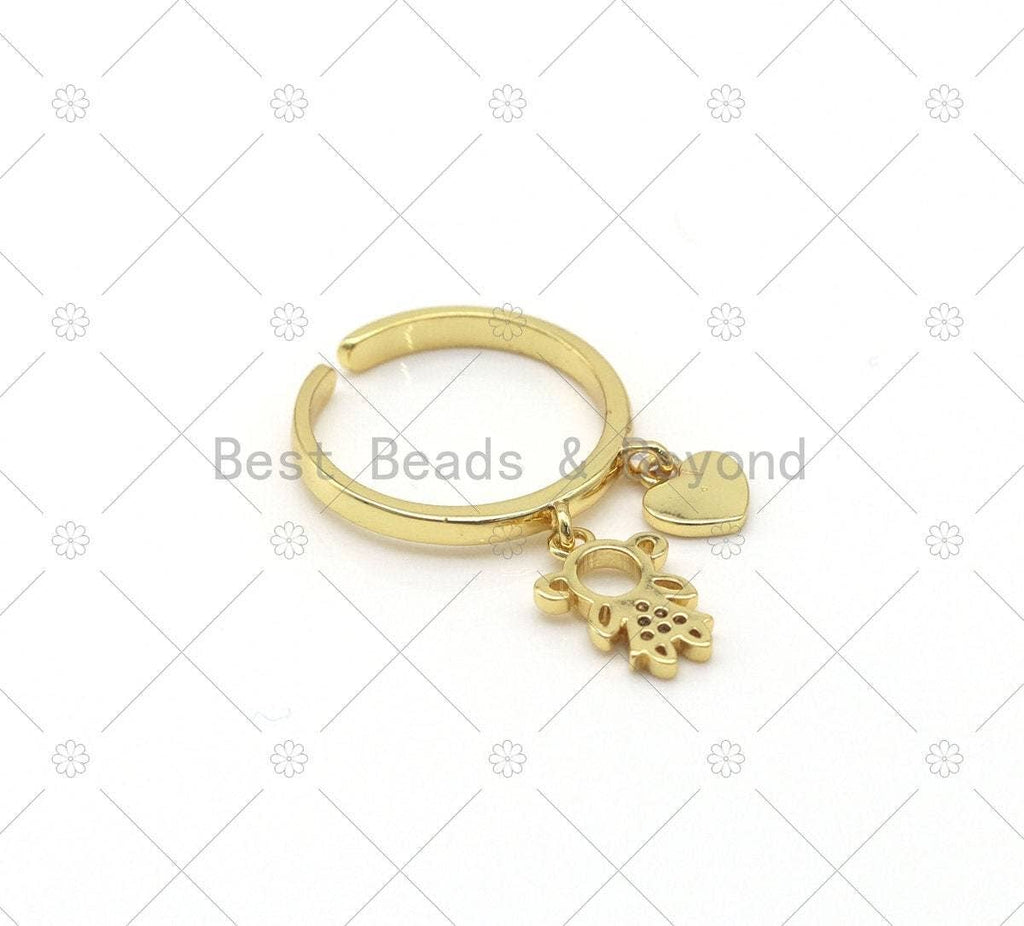 CZ Girl/Boy with Heart On Round Adjustable Ring, Sku#X286