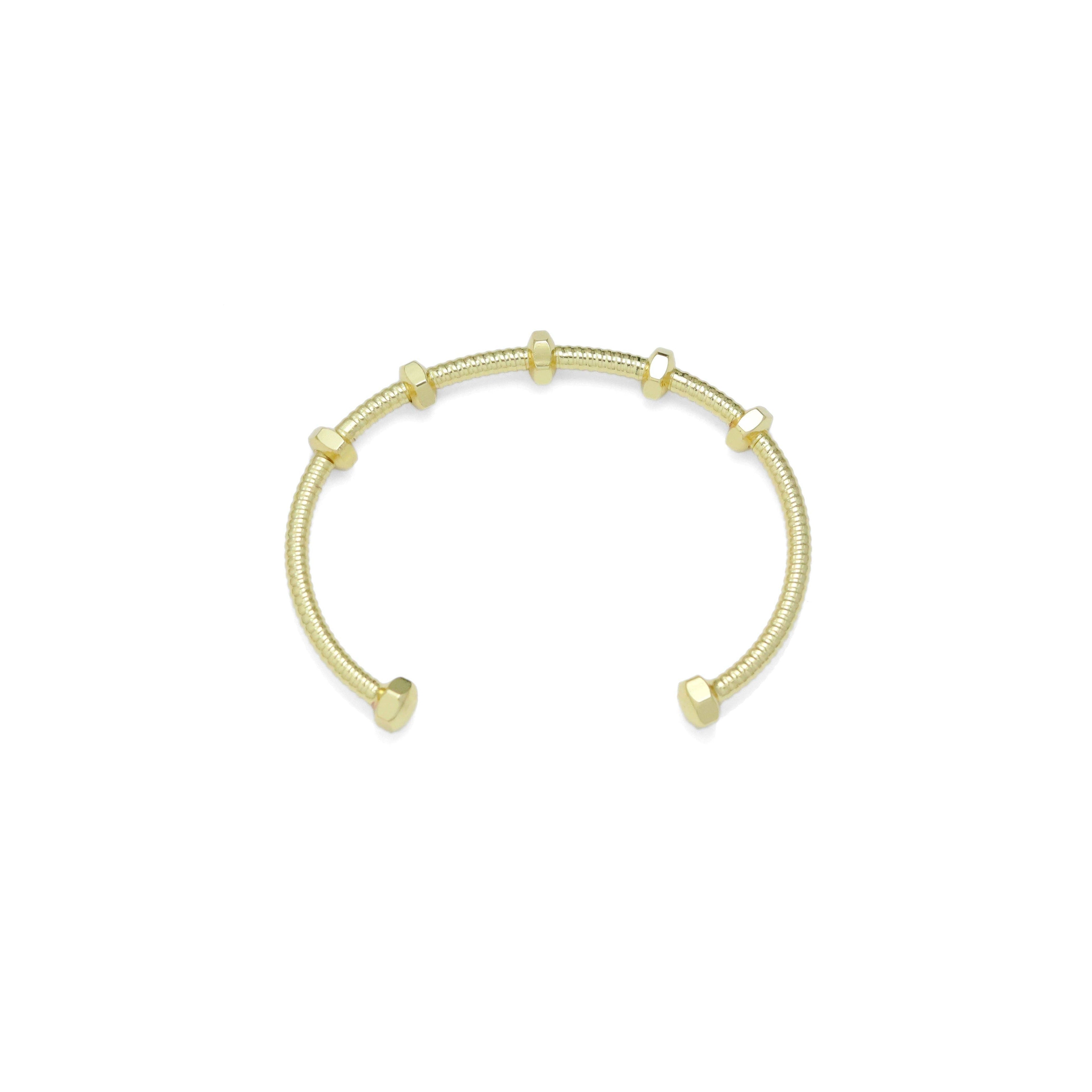 Gold Nut Bolt Adjustable Bracelet cuff, Sku#A281