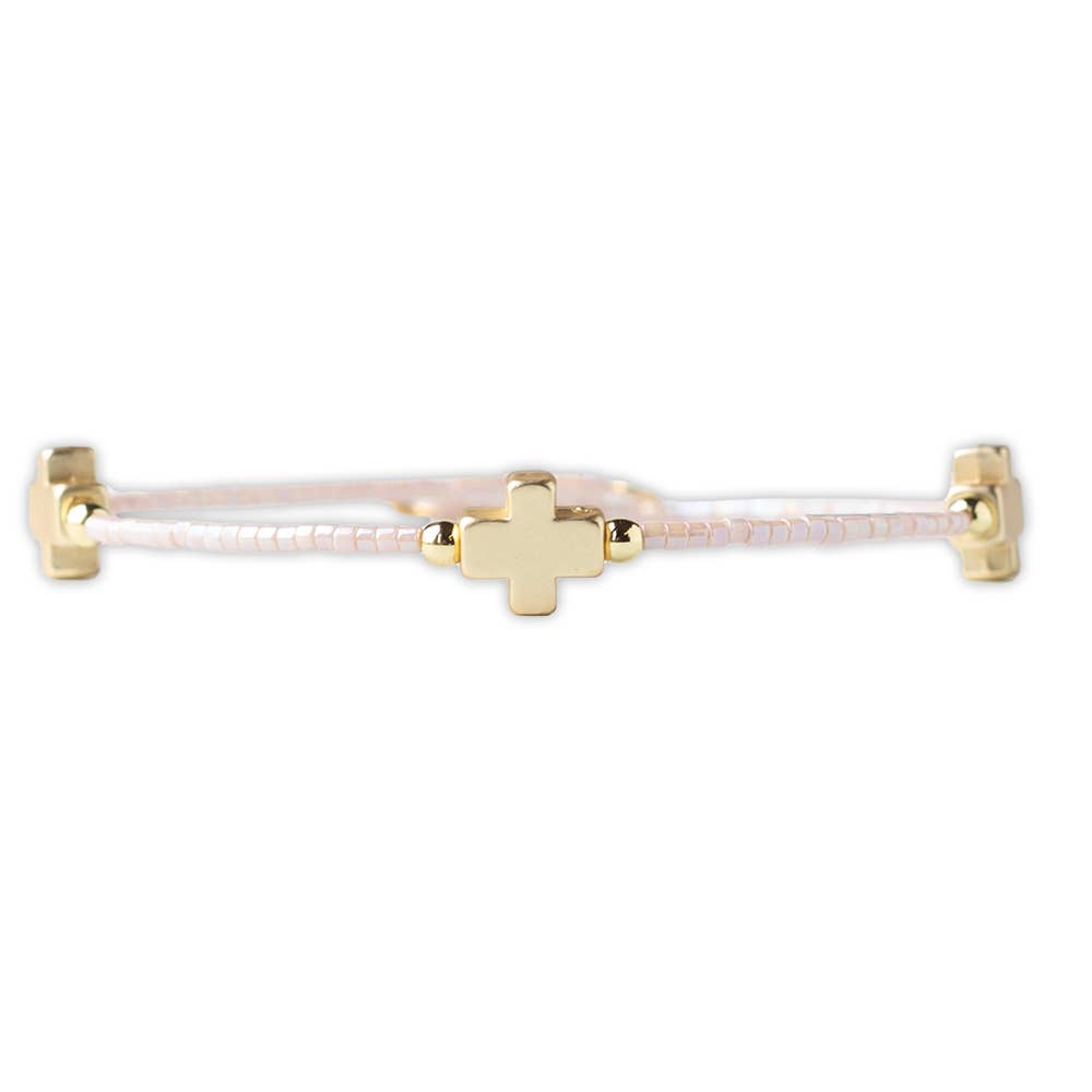 Faithful Cross Bangle-Champagne, Cross Bracelet | Christian