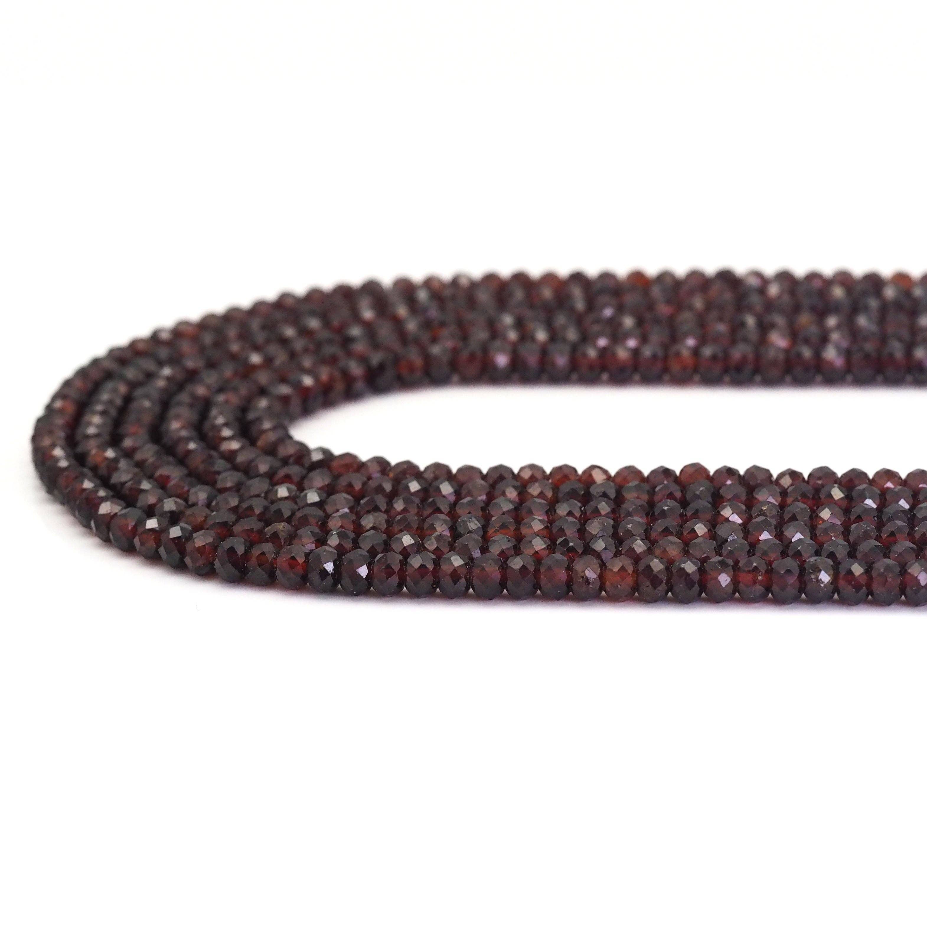 3x5mm Genuine Garnet Faceted Rondelle Beads, Sku#U1666