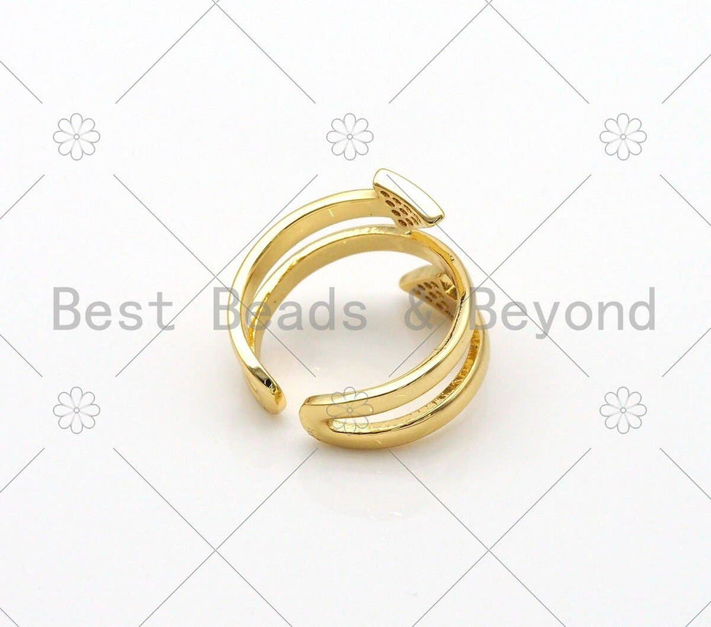 CZ Arrows Shape Adjustable Ring,Sku#X210