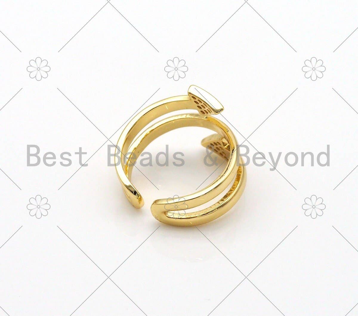 CZ Arrows Shape Adjustable Ring,Sku#X210