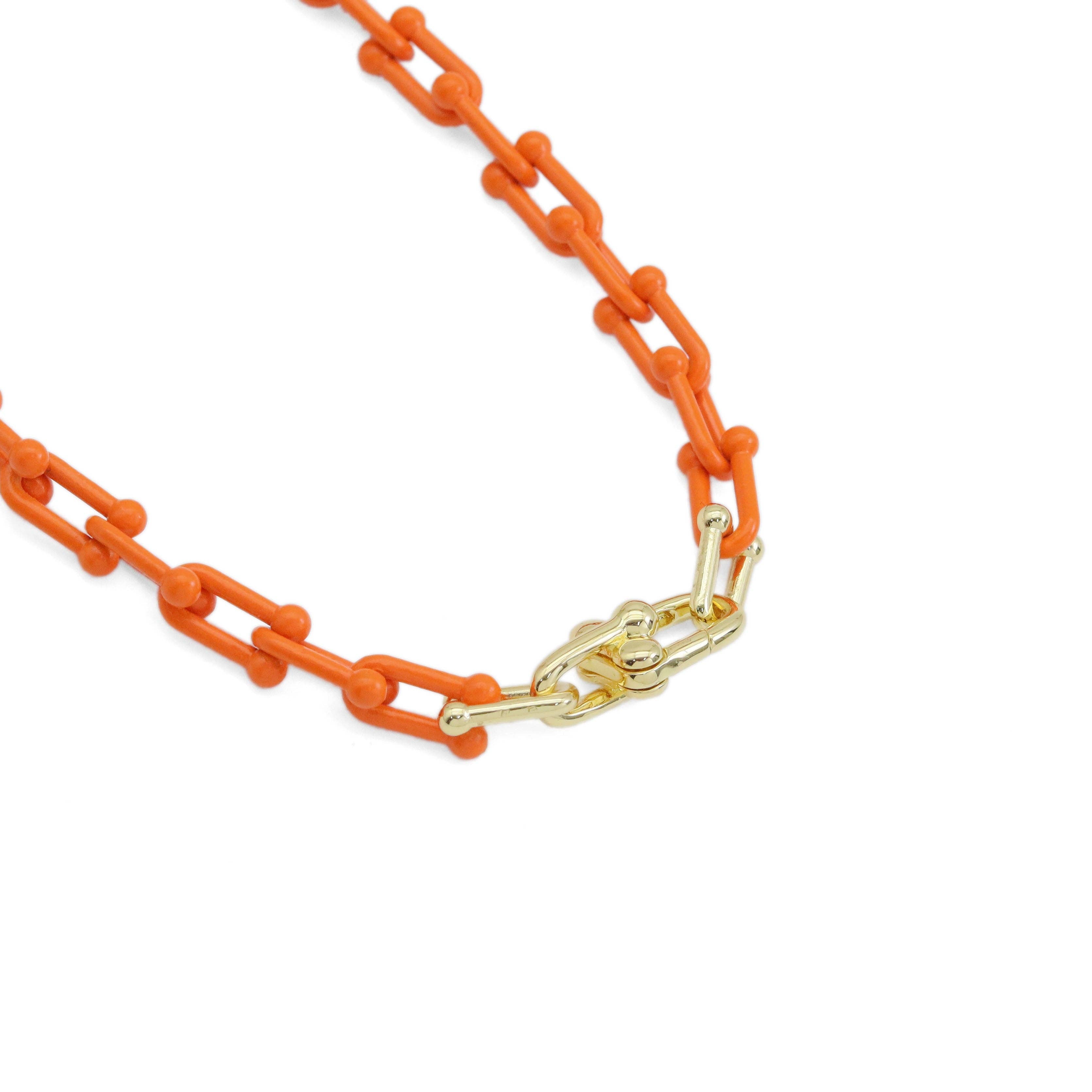 Colorful Enamel Metal U Chain necklace with Rectangle clasp,