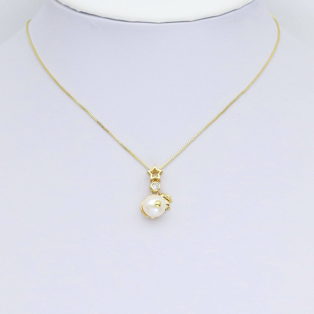 Freshwater Pearl Star Bunny Shape Pendant, Sku#Y963