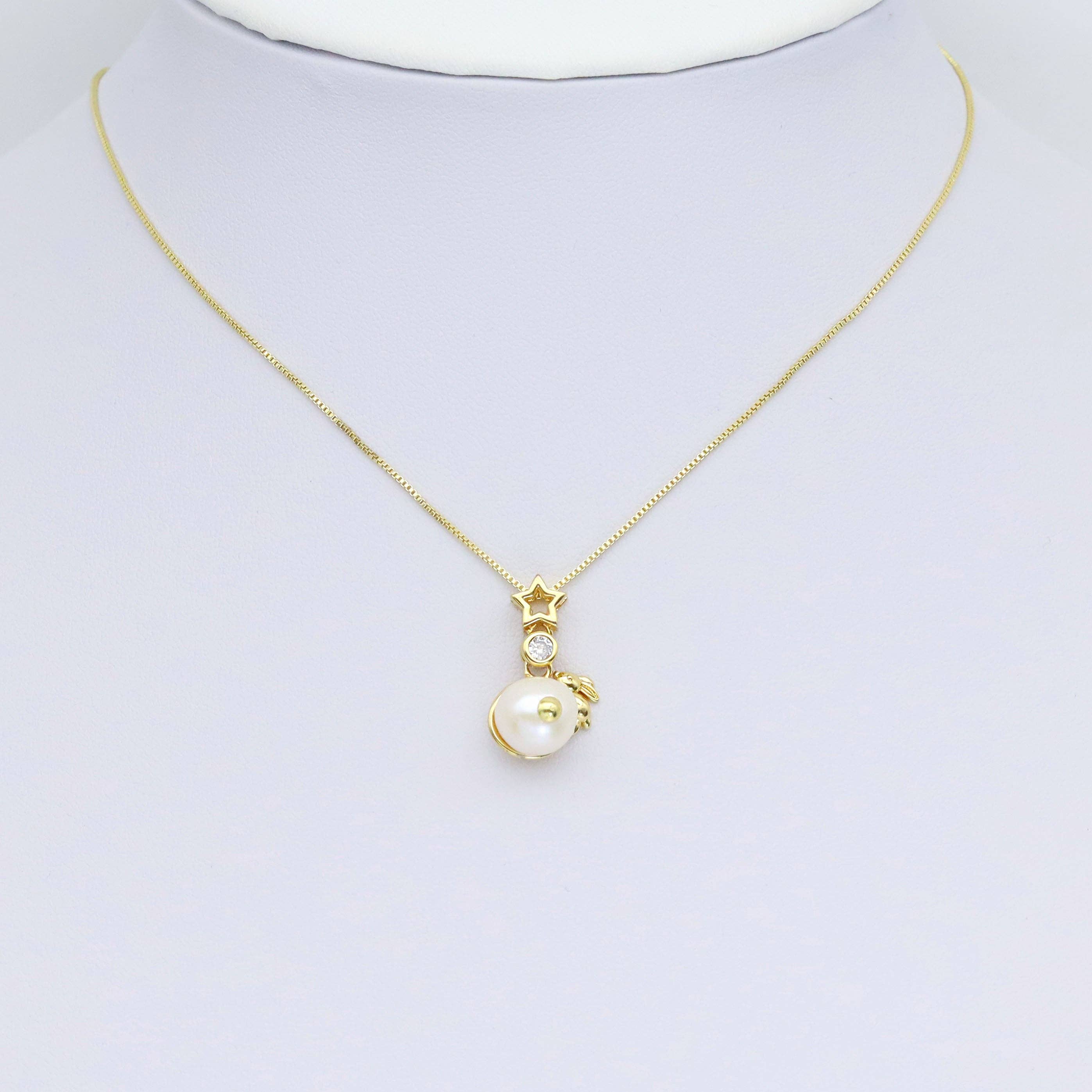 Freshwater Pearl Star Bunny Shape Pendant, Sku#Y963
