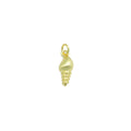 Plain Gold Sea Snail Shell Charm Pendant, Sku#LD686
