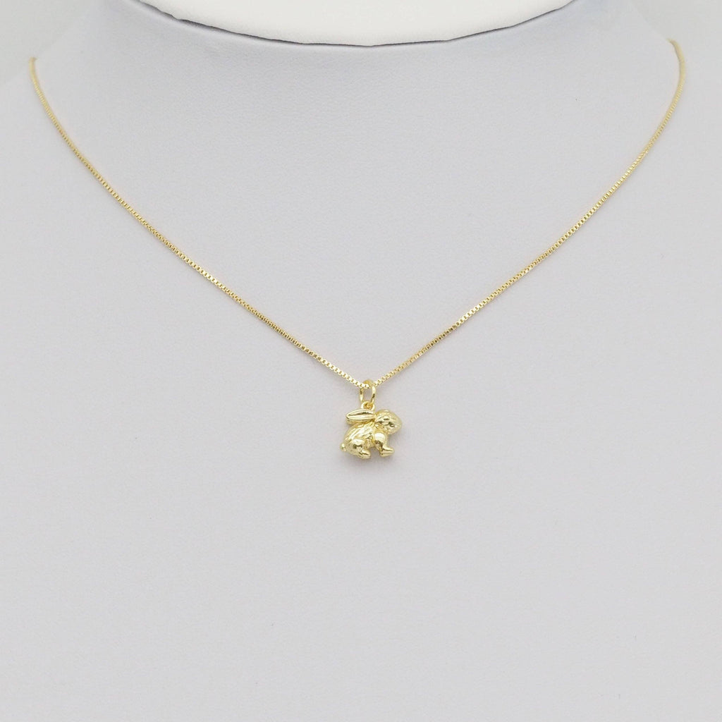 Gold Silver Cute 3D Rabbit Bunny Charm, Sku#Y888