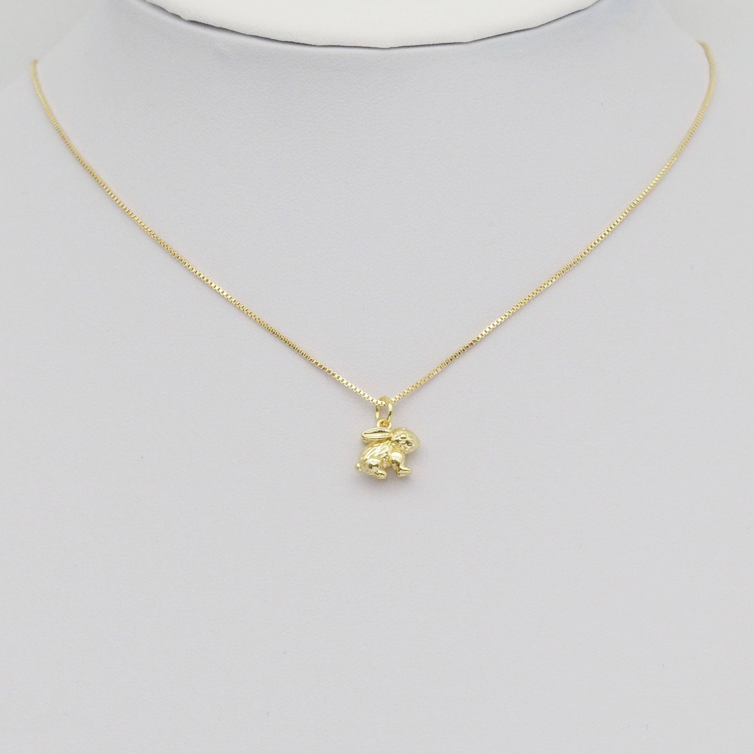 Gold Silver Cute 3D Rabbit Bunny Charm, Sku#Y888