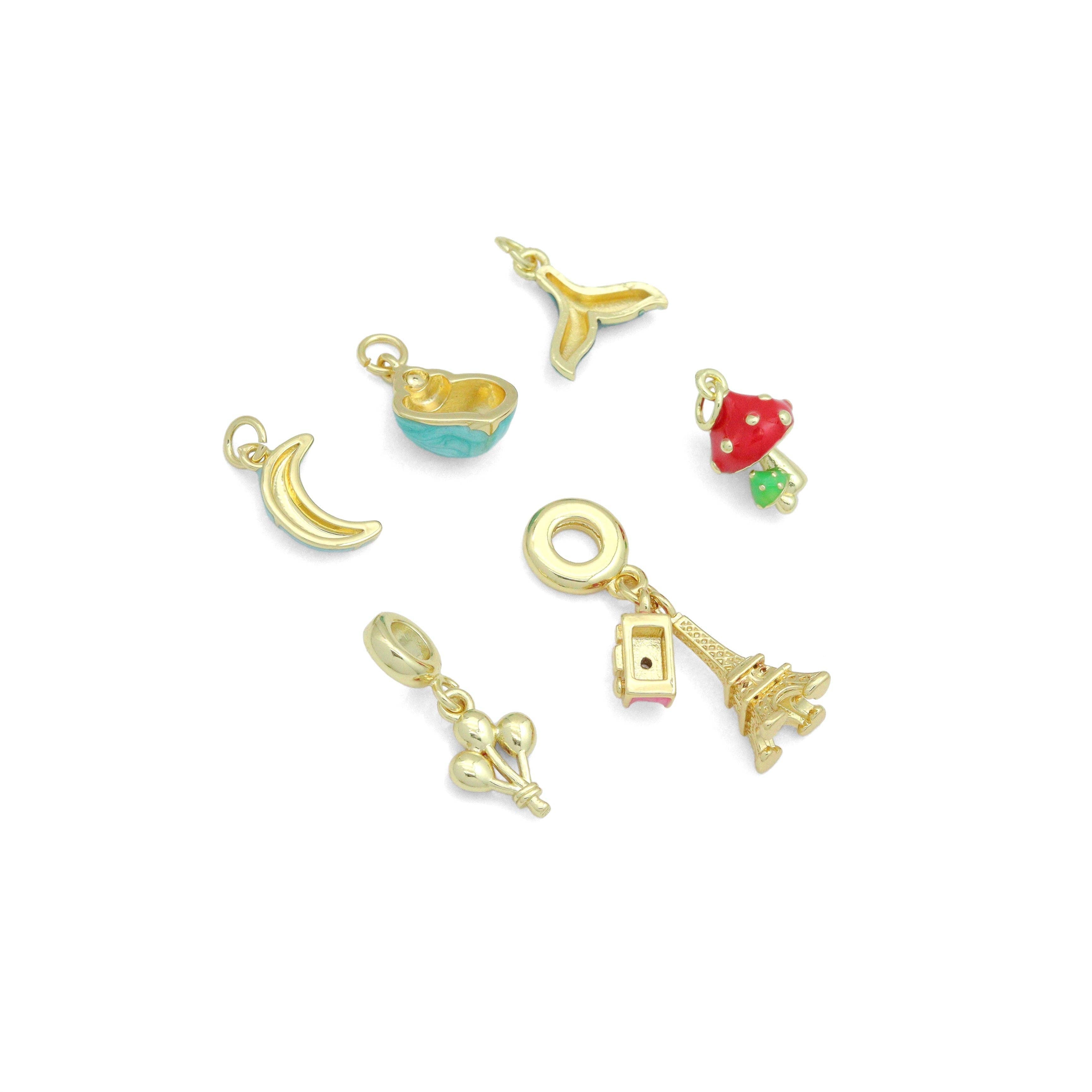Moon Balloon Eiffel Tower Camera Mushroom Charm sku#LD735