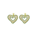 Green Clear Baguette CZ Heart Charm, Sku#LK943