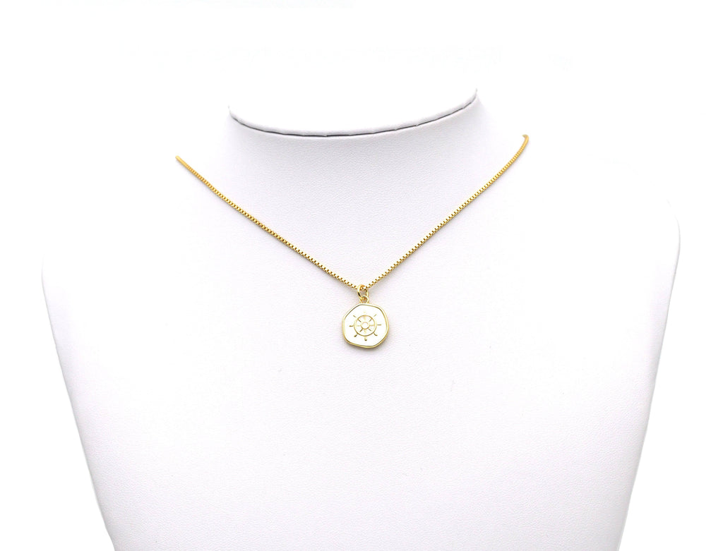Enamel Sailing Wheel Charm, Sku#Y607