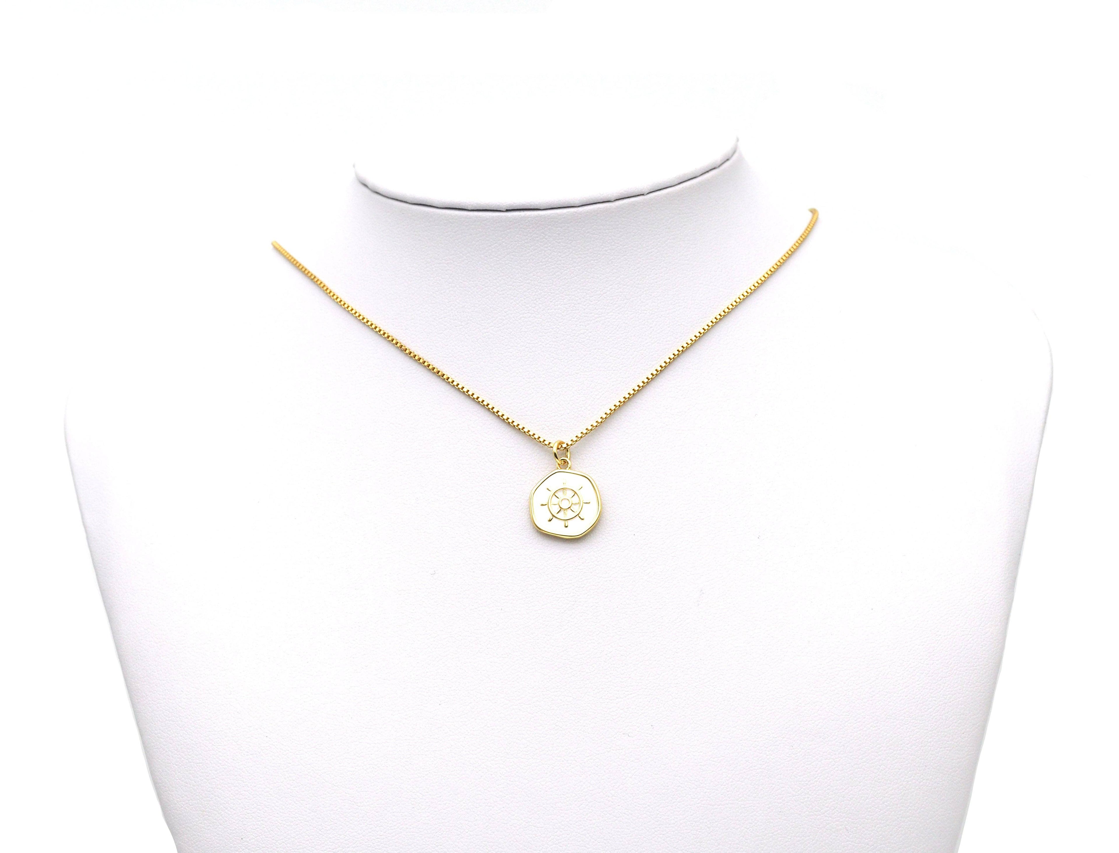 Enamel Sailing Wheel Charm, Sku#Y607