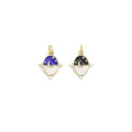 Gold Mop black white  Cresent Moon Star Oval Charm, Sku#LX286
