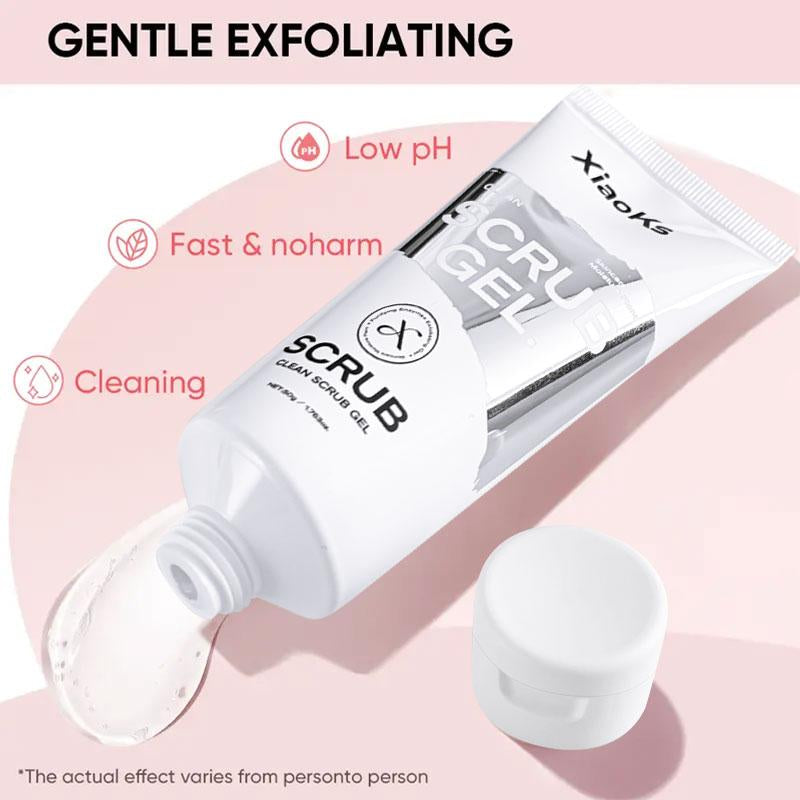 Xiaoks Clean Scrub Gel (3-Pack) with Carbomer & Betaine - 1-Minute Exfoliation, Mild & Gentle for Sensitive Skin - Non-Irritating Daily Exfoliator - 50G Each