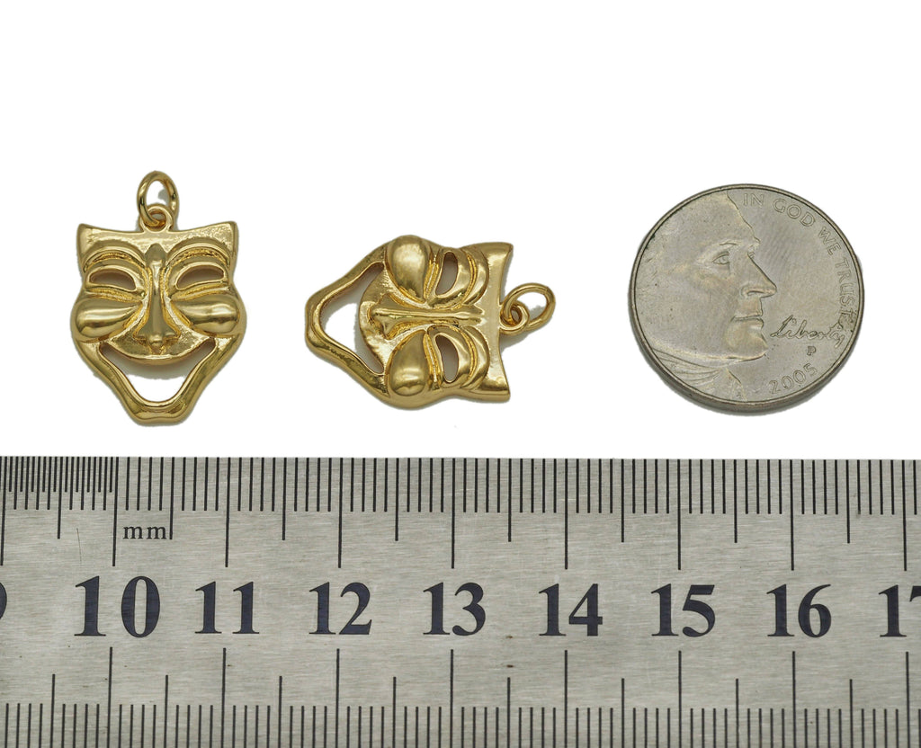Gold Mask Charm, Sku#F1478C
