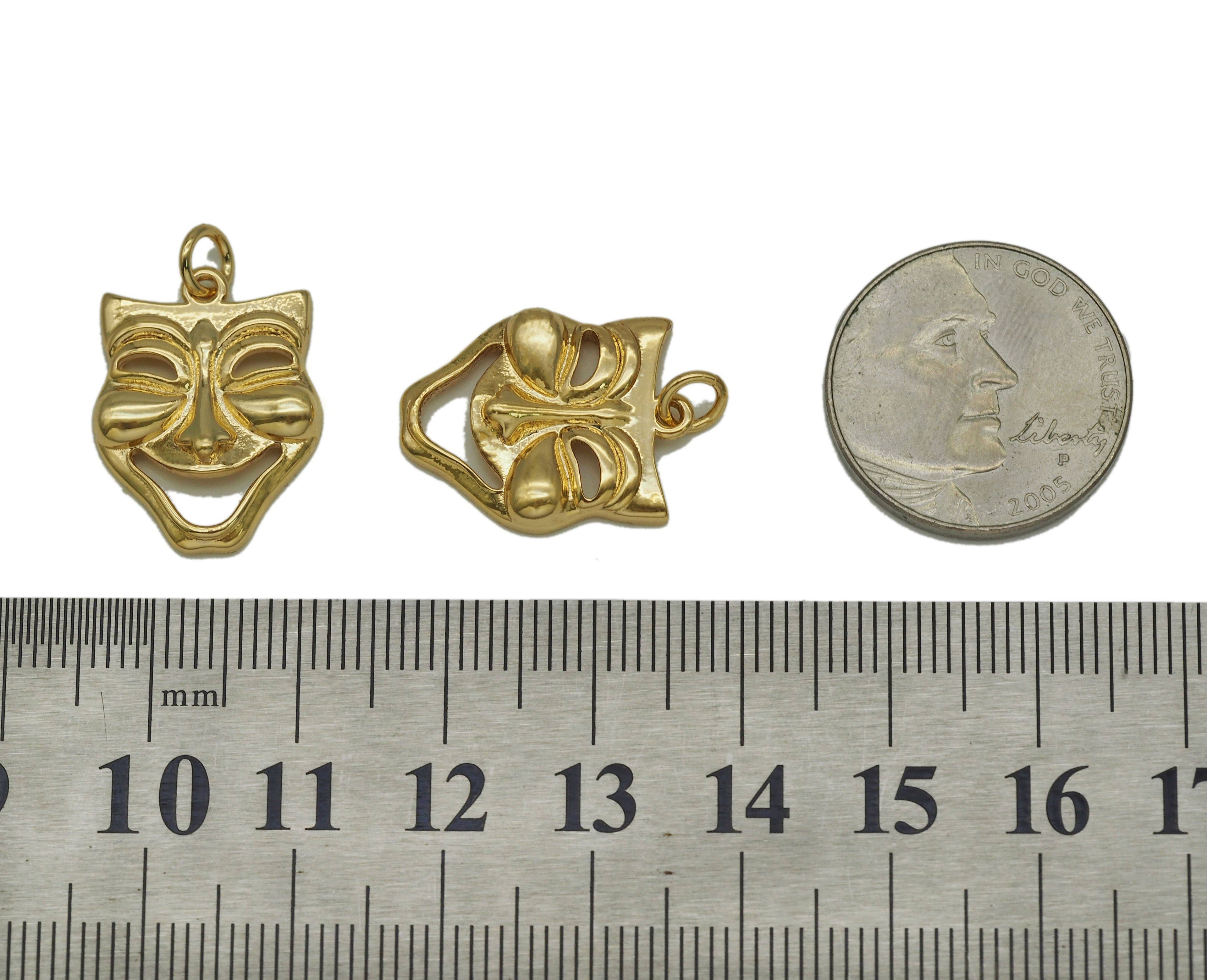 Gold Mask Charm, Sku#F1478C
