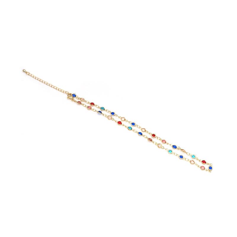 Multi Color Crystal Choker Necklace,sku#EF287