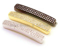 CZ Clear Micro Pave Nami Rectangular Curved Tube for Bracelet/Necklace, Cubic Zirconia Separator Tube, Spacer Tube, sku#G4