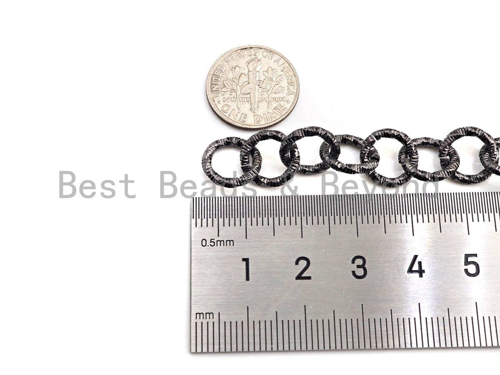 11mm Chunky Linked Chain by Yard, Gold Brass Chain, E508