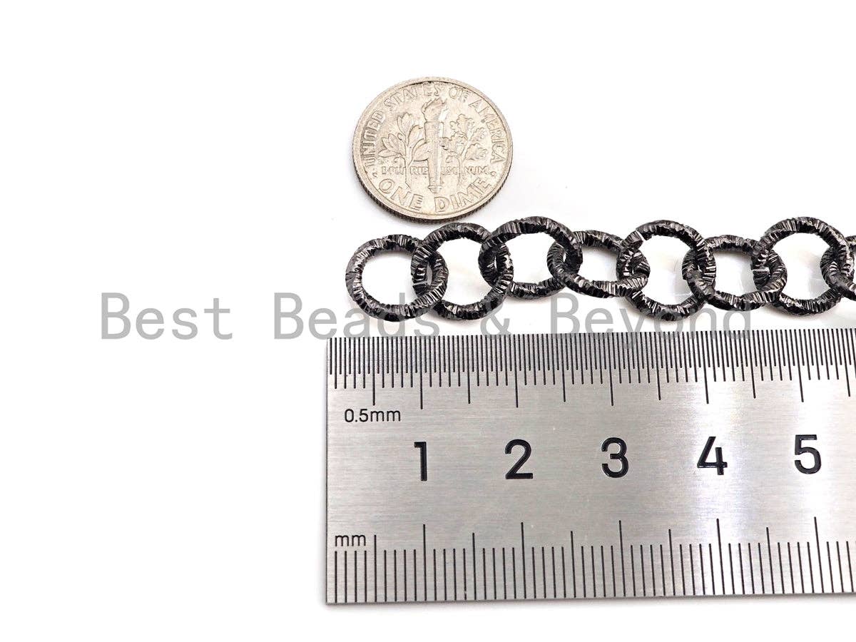 11mm Chunky Linked Chain by Yard, Gold Brass Chain, E508