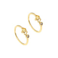 Gold CZ Crown Dot Adjustable Ring, Sku#LK796