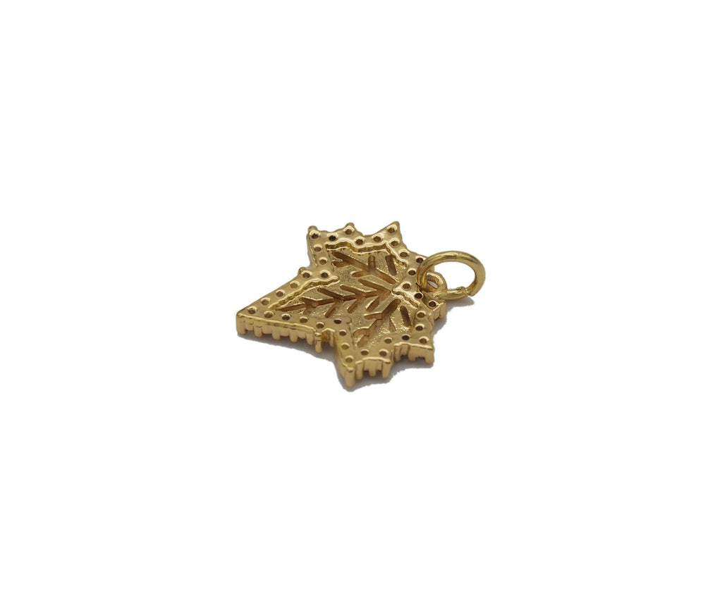 CZ Maple Leaf Shape Charm, Sku#Z1446