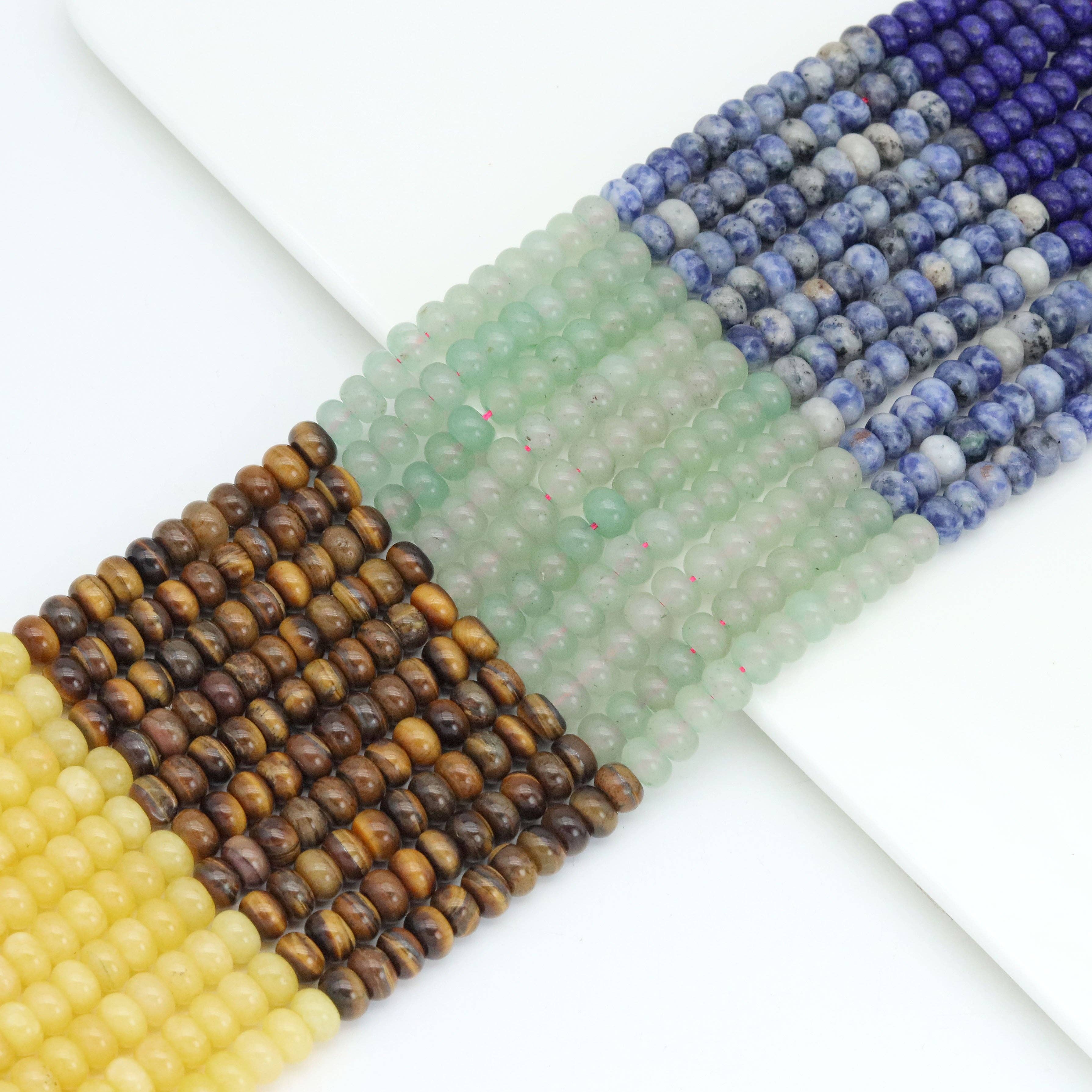 5x8mm Smooth Rondelle Colorful Jade, Sku#U2124
