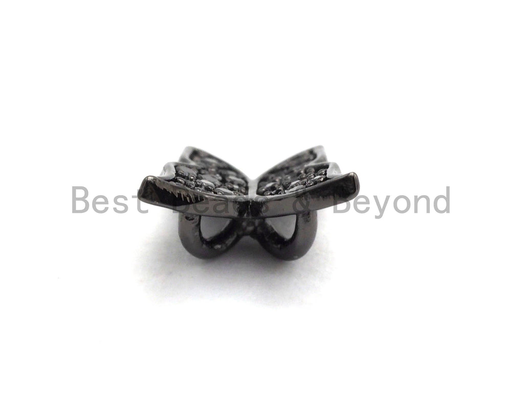 Black CZ Pave Butterfly Spacer Beads,Butterfly Charms, sku#A95