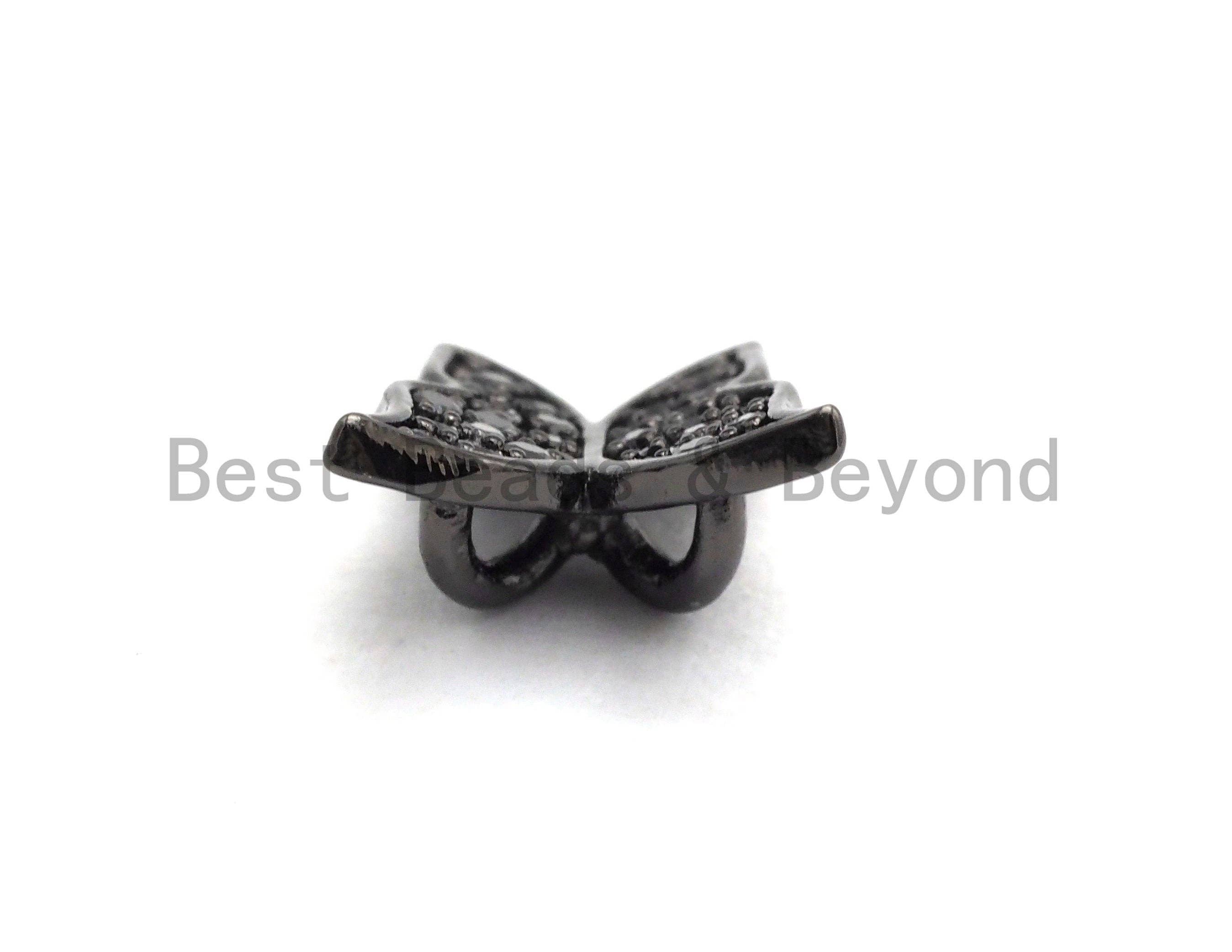 Black CZ Pave Butterfly Spacer Beads,Butterfly Charms, sku#A95