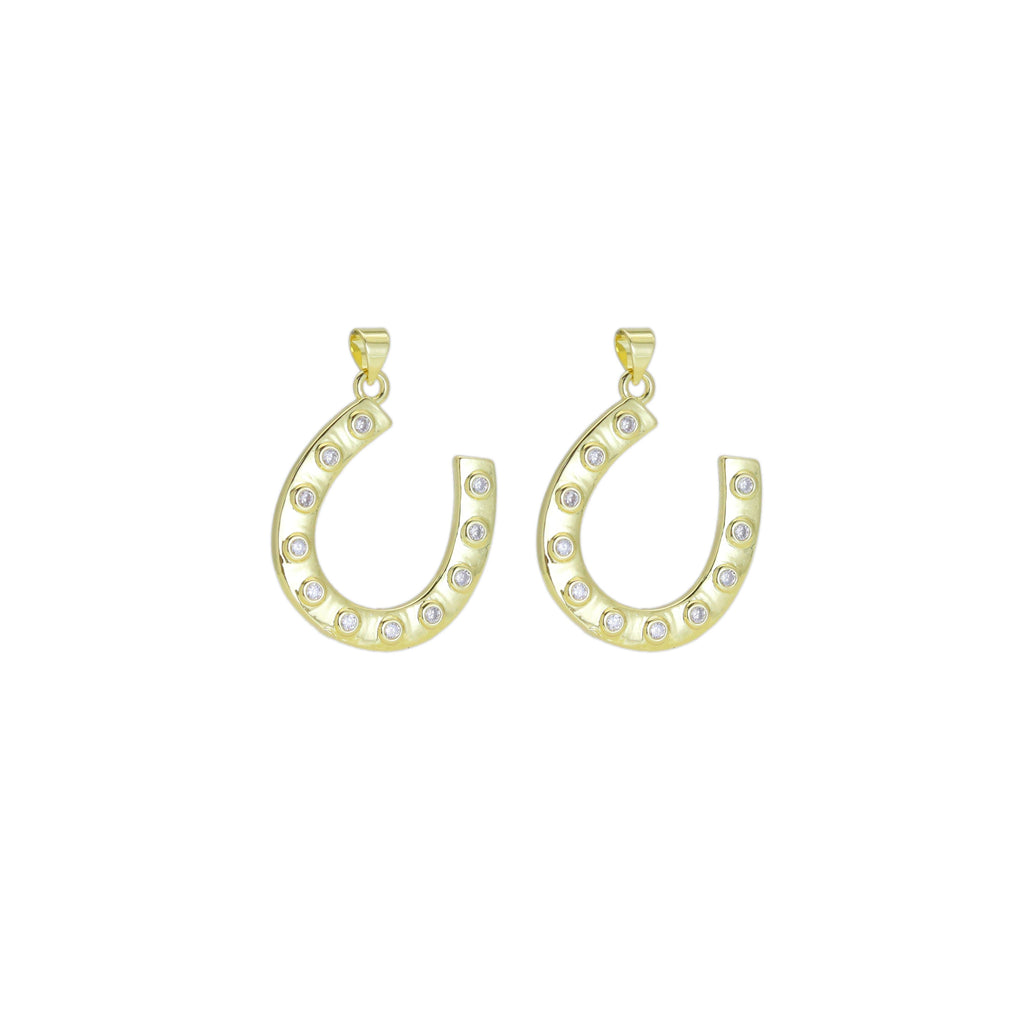 CZ Large Horseshoe U Shape Charm, Sku#LK910